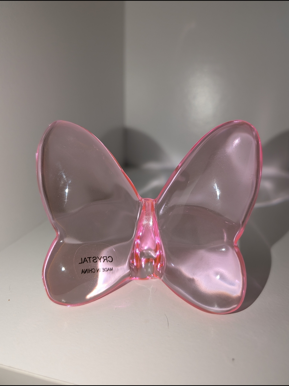 Pink Crystal Butterfly Figurine
